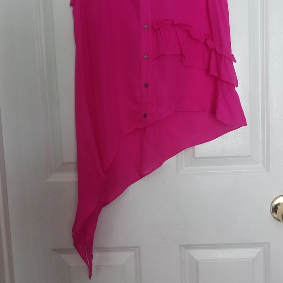 Nicole Miller Pink Button Up Sleeveless Blouse Size M - Picture 6 of 13